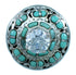 Cubic Zirconia Turquoise Inlay Sterling Silver Ring Size 6-3/4 LX113145